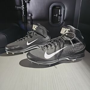 Nike Air Huarache Pro Mid Mens Baseball Cleats 599235-001 Black Size-14‎ NWOB